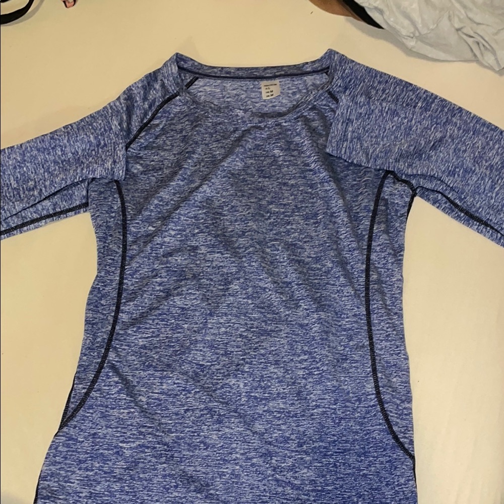 Blue Long Sleeve Athletic Top
